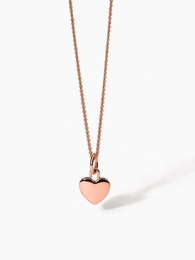 PURELEI Heart Charm Kette in Roségold mit filigranem Herzanhänger, elegant und zeitlos, femininer Island-Spirit