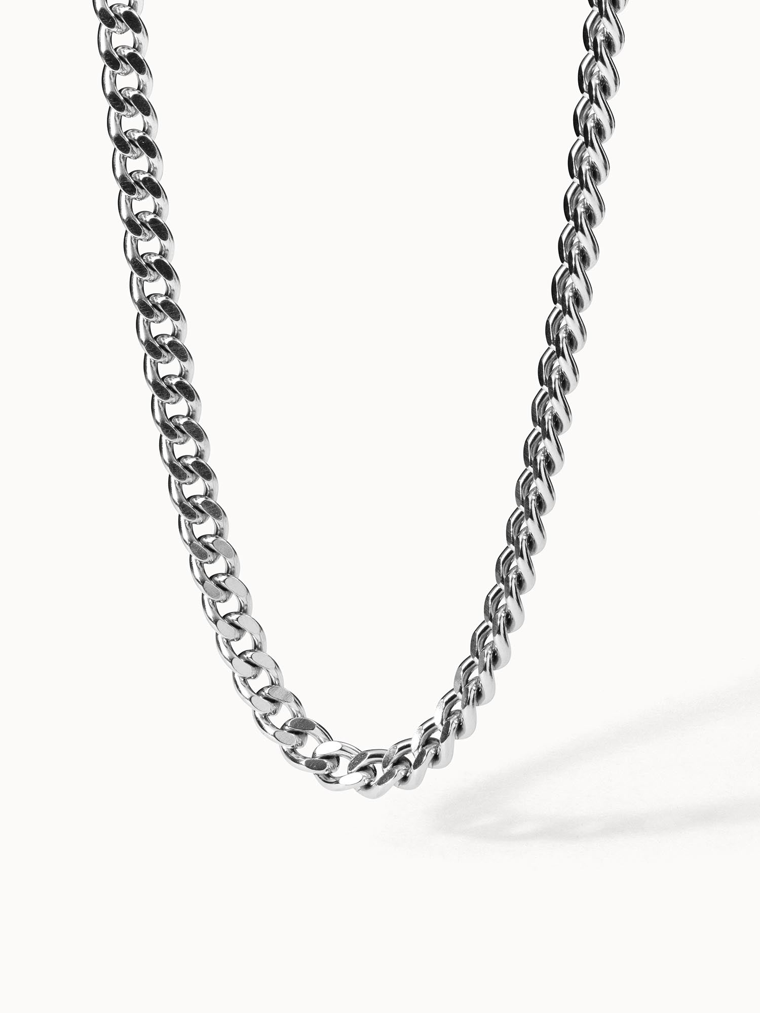 PURELEI Spirit Kette breite silberne Edelstahl-Panzerkette minimalistisch, clean & elegant inszeniert