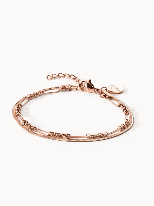 Roségoldenes Armband mit feinen Kettendesigns von PURELEI, elegant und feminin.