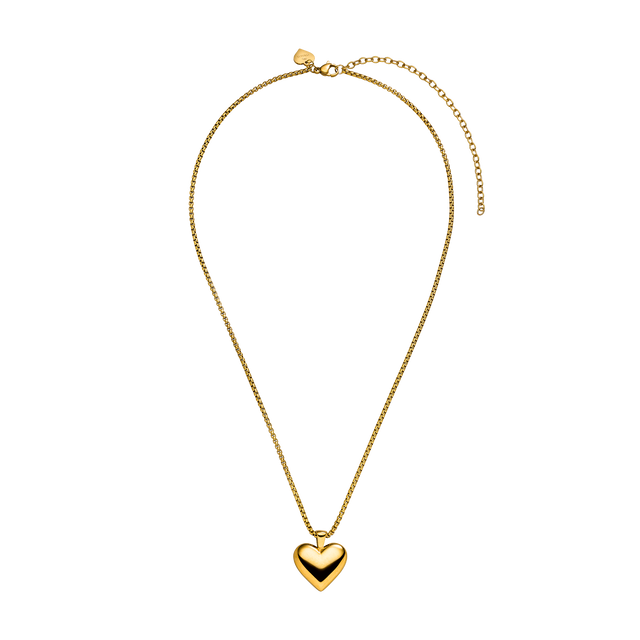 Goldene Kette mit herzförmigem Anhänger, elegant und feminin – PURELEI.