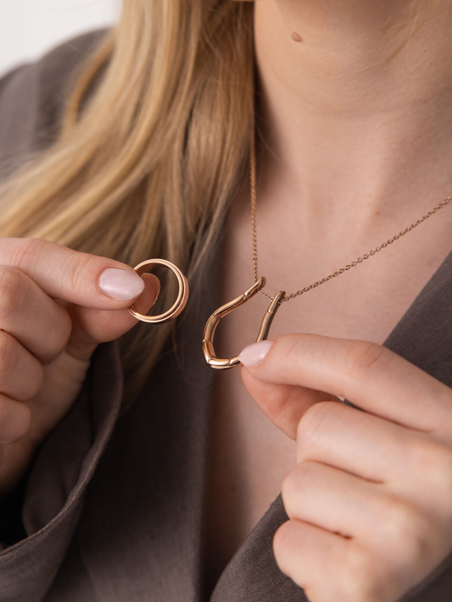 Ring-Halter Drop Necklace