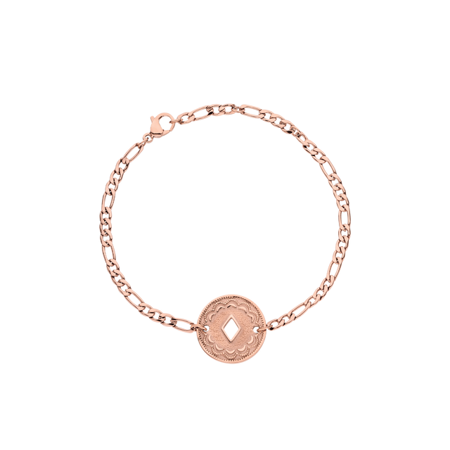 Roségoldenes Lolani Armband mit hawaiianischem Coin, filigran und elegant – PURELEI Schmuckstück voller Island-Spirit.