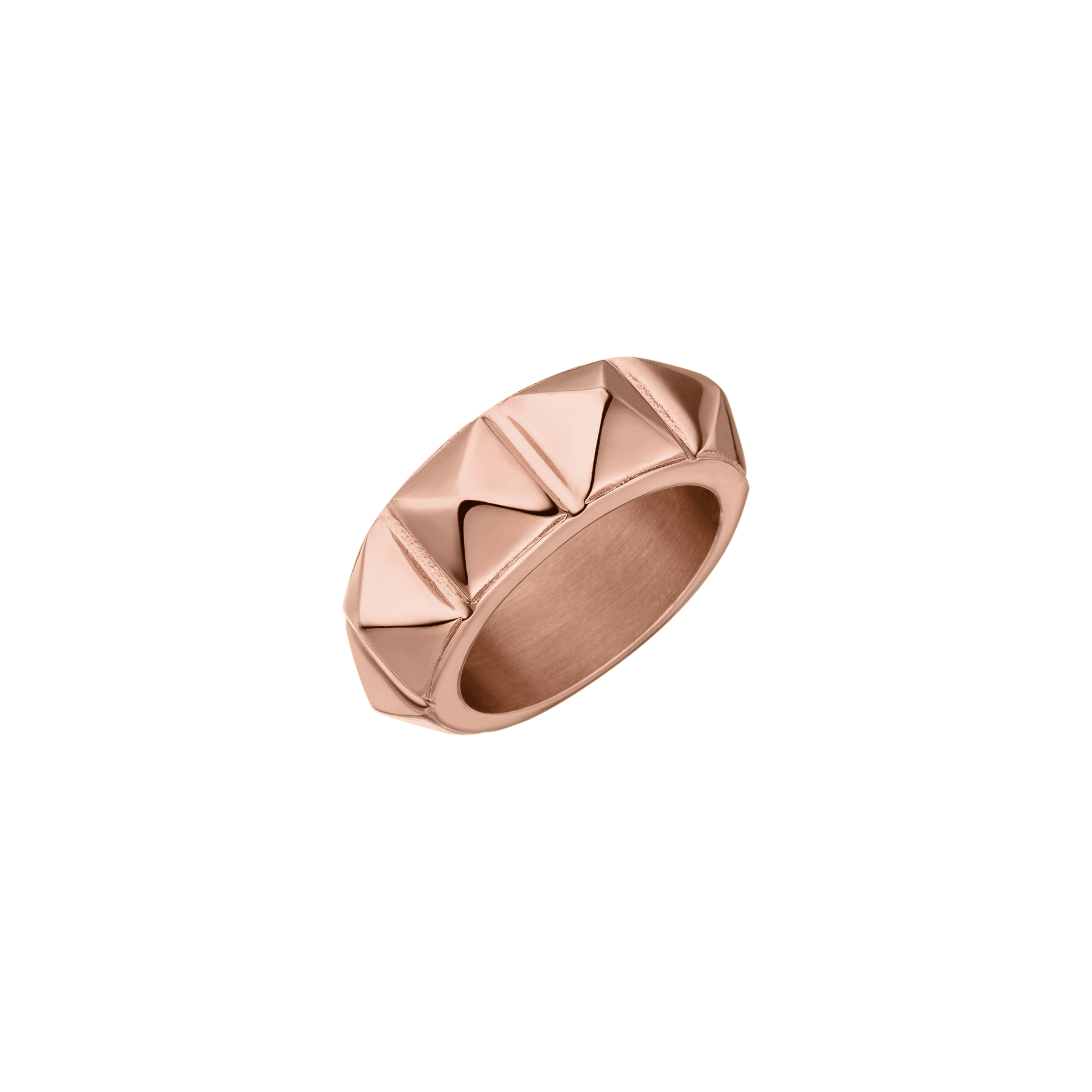 Roségoldener Be You Ring mit markanten Nieten, elegant gefertigt aus 18K rosévergoldetem Edelstahl von PURELEI.