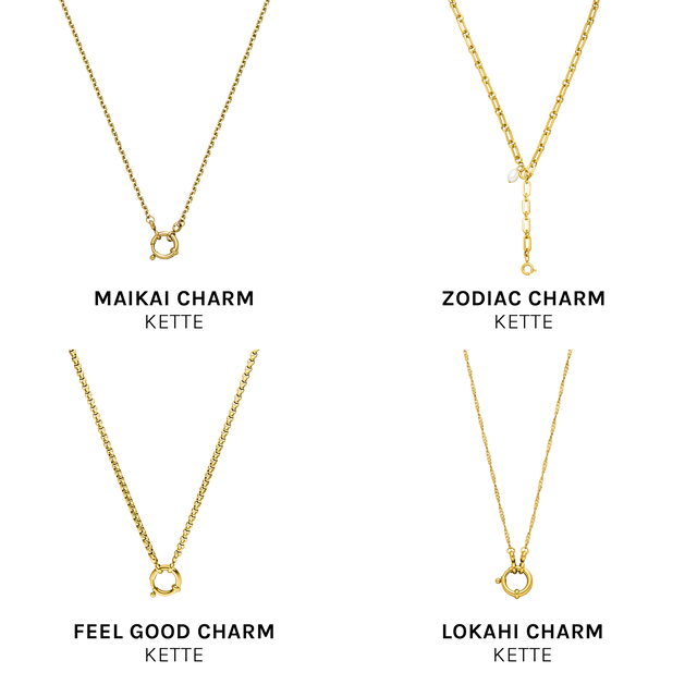 PURELEI Pure P Charm Gold-Anhänger elegant, nickelfrei, minimalistisch, zeitlos, auf weißem Hintergrund inszeniert