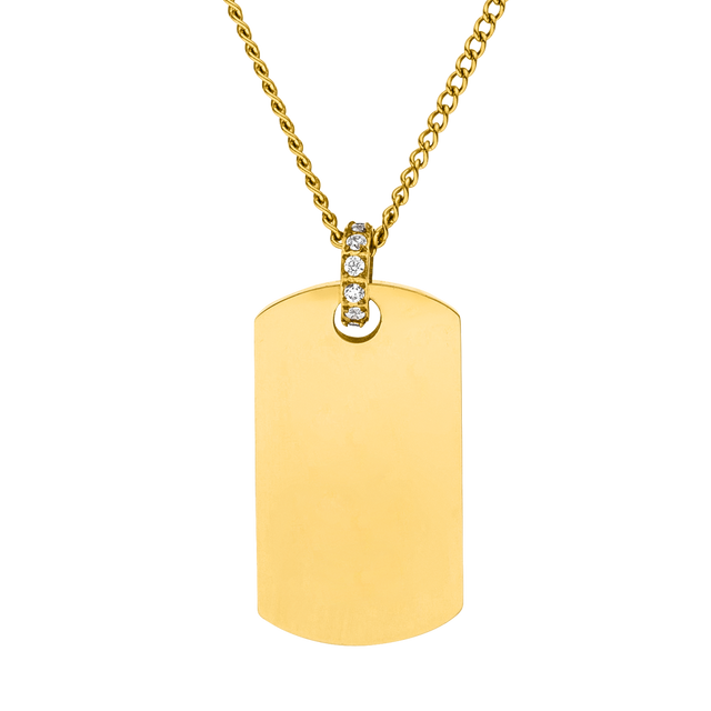 Plate Charm Kette von PURELEI in 18K Gold mit Zirkonia besetzt, elegant und nickelfrei für feminine Aloha-Vibes.