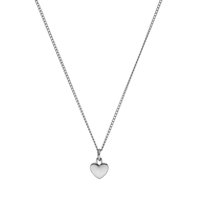 PURELEI Heart Charm Kette in silbernem Edelstahl mit filigranem Herzanhänger, elegant und zeitlos.