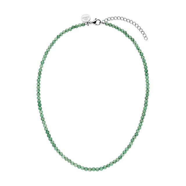 Aventurine Kette mit grünen Perlen aus Edelstahl Silber, elegant und leicht – PURELEI femininer Island-Spirit.