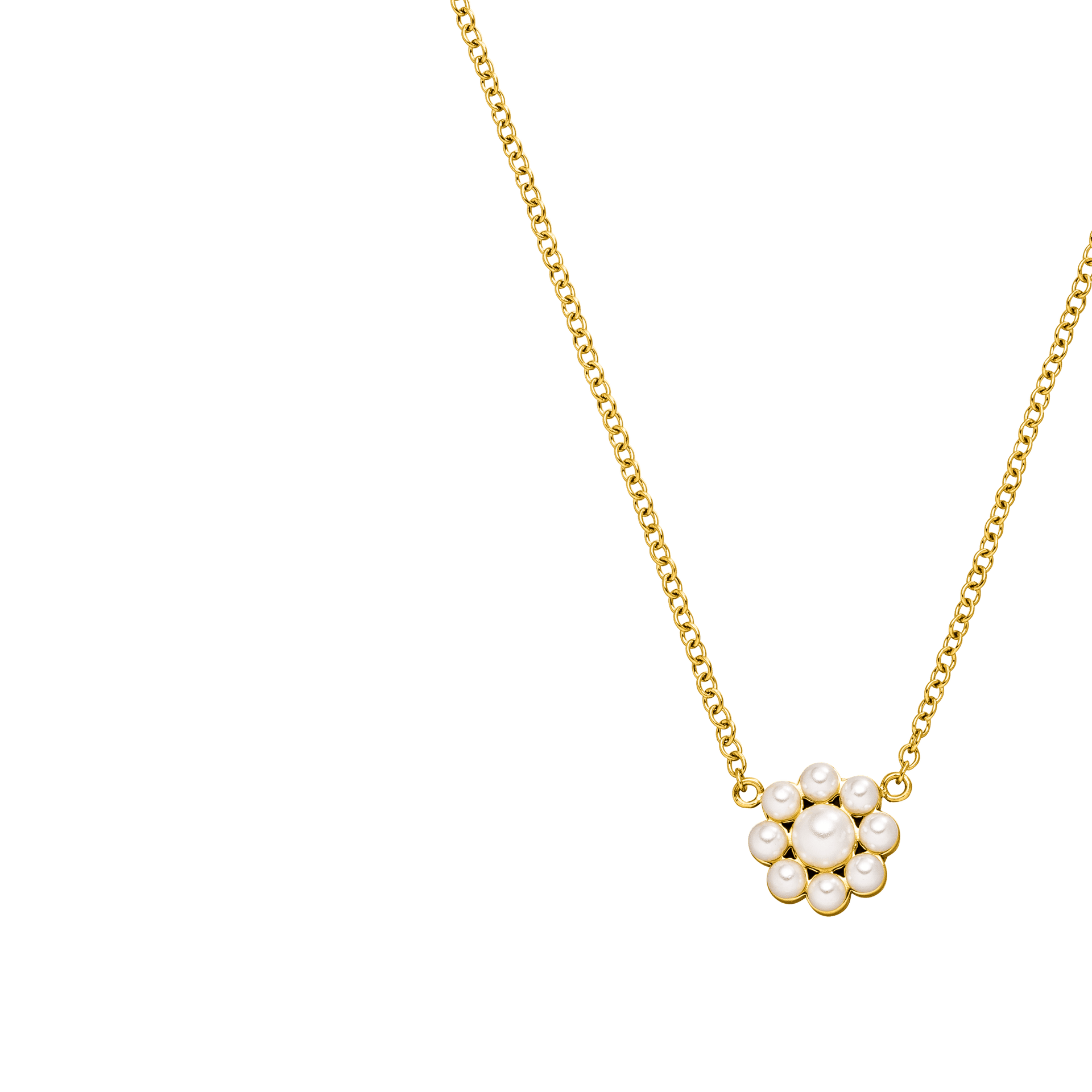 Goldene Kette mit Perlen-Anhänger, elegant und feminin, von PURELEI.