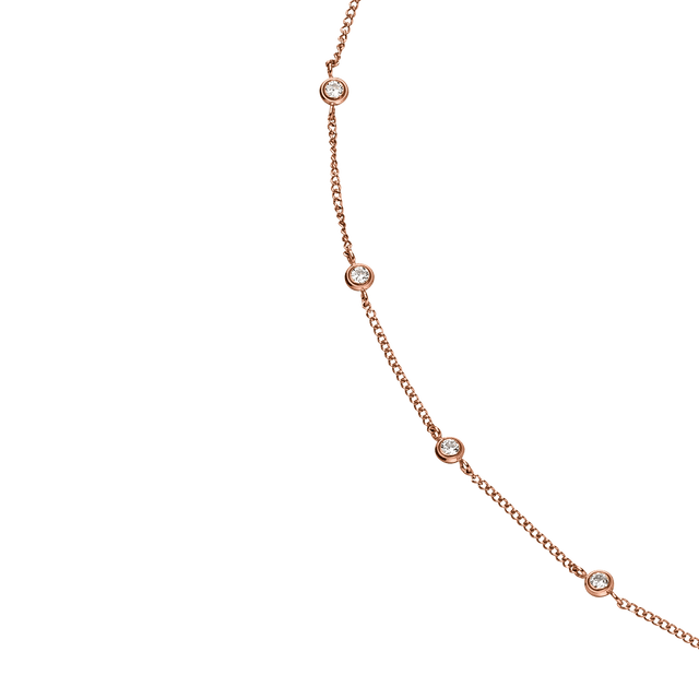 Roségoldene Kette mit funkelnden Zirkonia von PURELEI, elegant und feminin.