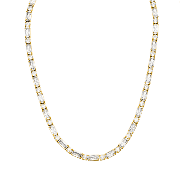 Elegante goldene Kette mit klaren Steinen, strahlend und feminin – PURELEI.