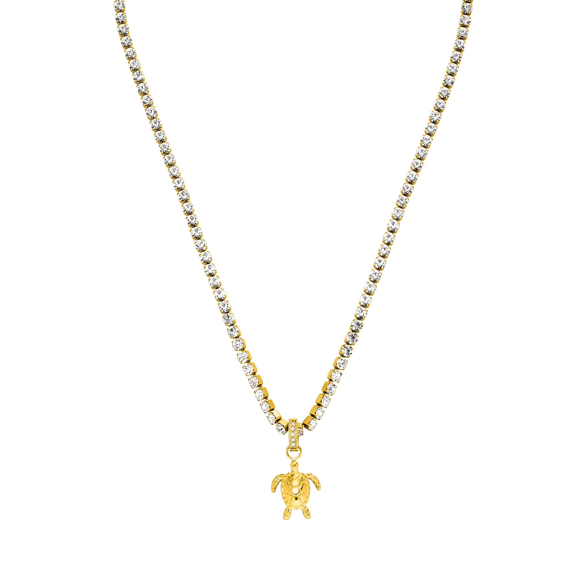 Goldene Kette mit Schildkröten-Anhänger und funkelnden Details von PURELEI.