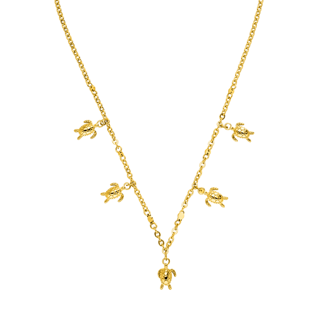 Goldene Kette mit Schildkröten-Anhängern, inspiriert von PURELEI.