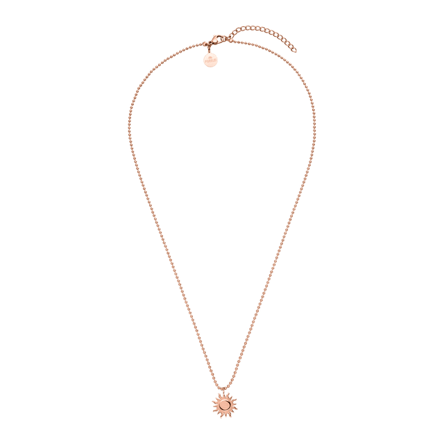 Roségoldene Kette mit Sonnenanhänger, elegant und feminin, von PURELEI.