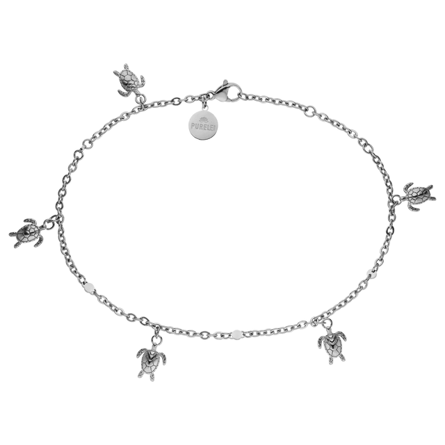 Silbernes Armband mit Schildkröten-Anhängern, inspiriert von der Meereswelt – PURELEI.