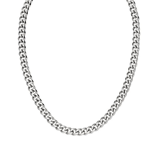 Silberne Kette mit glänzenden Gliedern, elegant und modern, von PURELEI.
