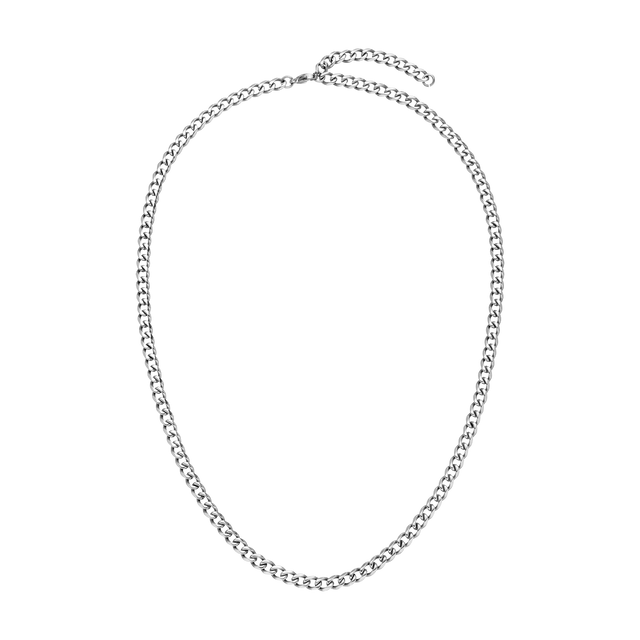 Silberne Kette mit glänzenden Gliedern, elegant und modern, von PURELEI.