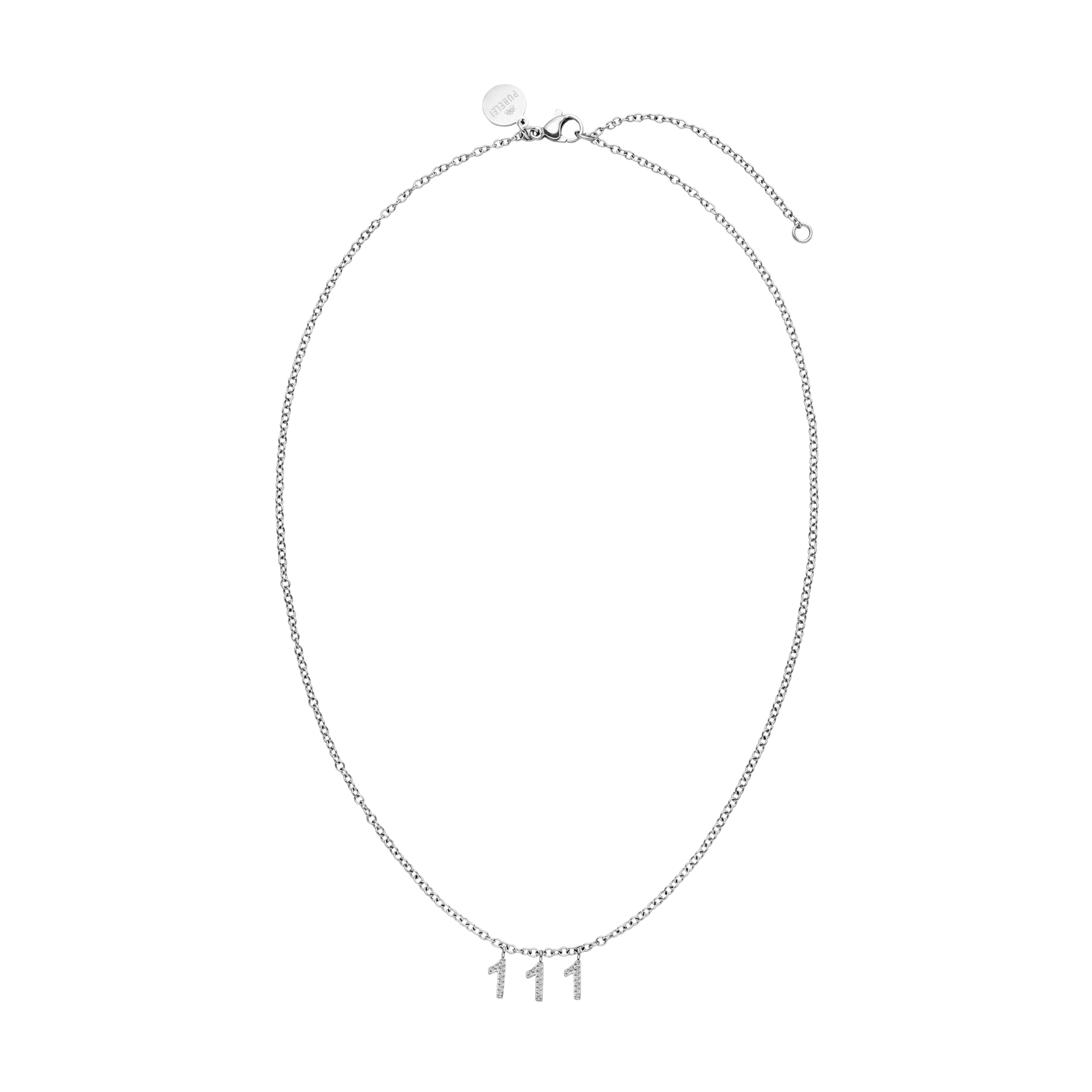 111 Kette aus silbernem Edelstahl mit Zirkonia-Anhängern im Ankerketten-Stil, elegant und nickelfrei Vicky