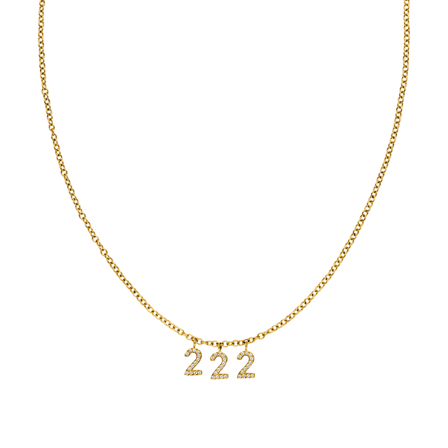 222 Kette aus vergoldetem Edelstahl mit Zirkonia-Schmucksteinen und Ankerkette, elegant und nickelfrei.