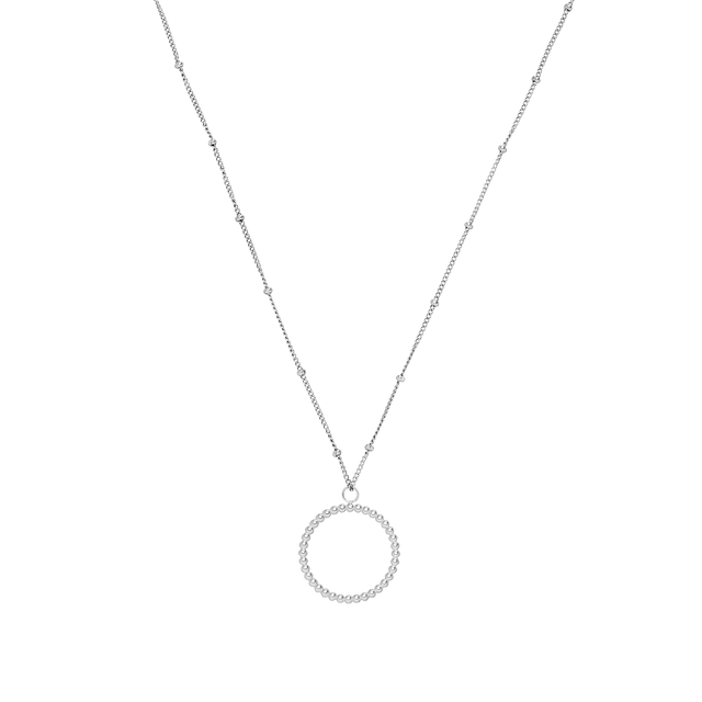 PURELEI Karma Kette in Silber mit filigranem Kreis-Anhänger, nickelfrei und zeitlos elegant, strahlt Ruhe und Harmonie aus.