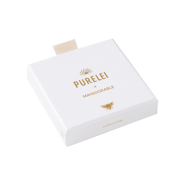 PURELEI Verpackung in elegantem Weiß mit goldenen Details, klar und hochwertig, passend zum Cappadocia Ring.