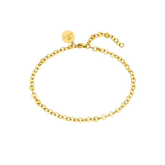Goldenes Armband mit ovalen Gliedern, elegant und zeitlos, von PURELEI.