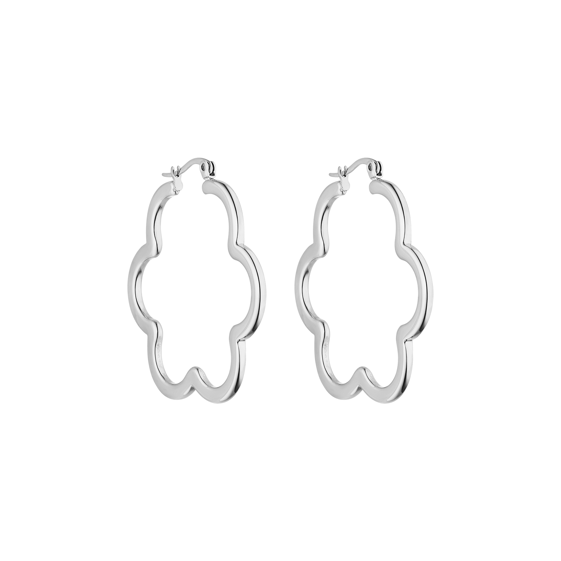 PURELEI Bloom Ohrringe in silberner Blütenform, nickelfrei und elegant mit island-spirit Ästhetik.