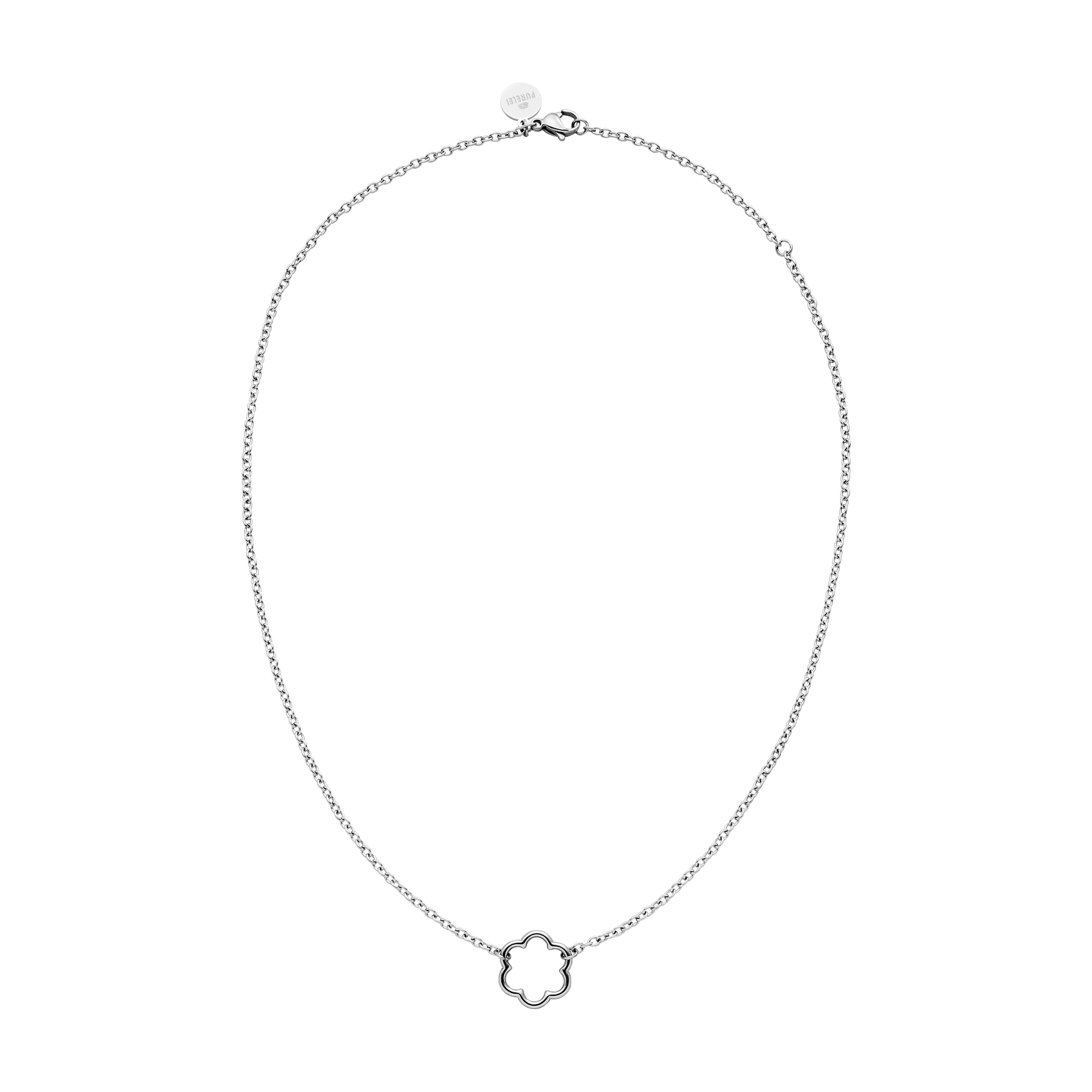 Bloom Kette von PURELEI, nickelfreie Silberkette mit filigranem Blütenanhänger, elegant und zeitlos.