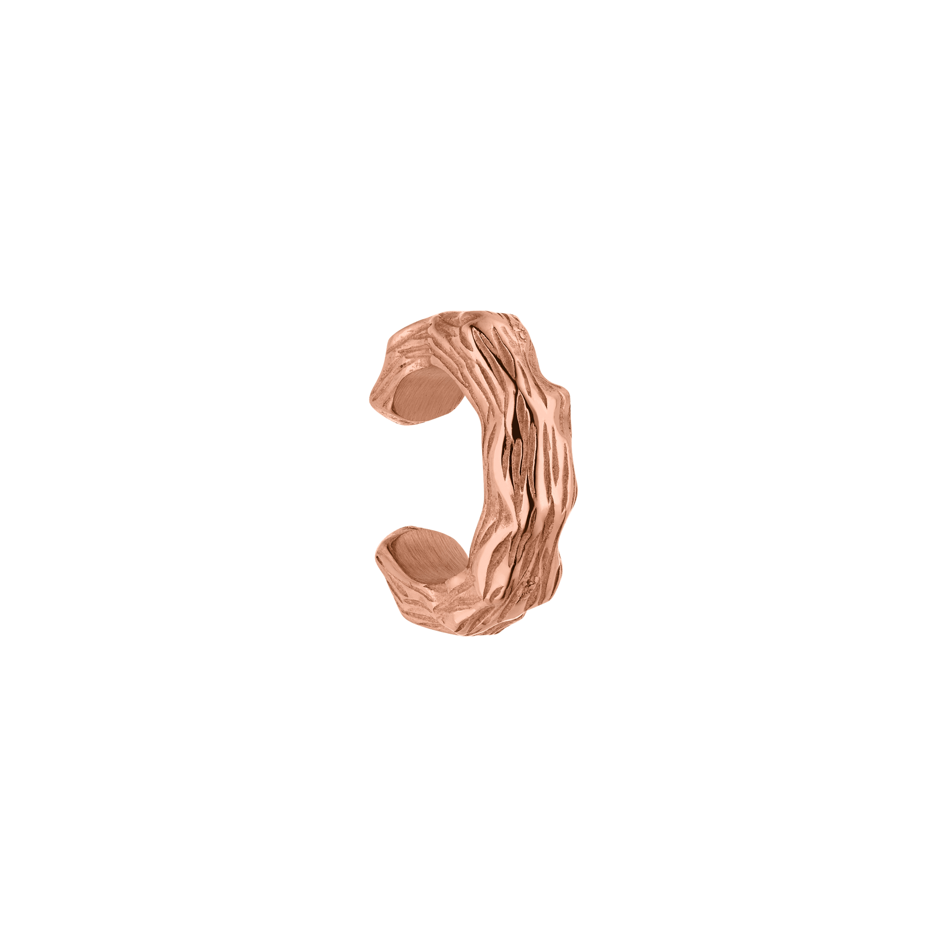 Roségoldener Ring mit organischer Struktur von PURELEI, elegant und modern.