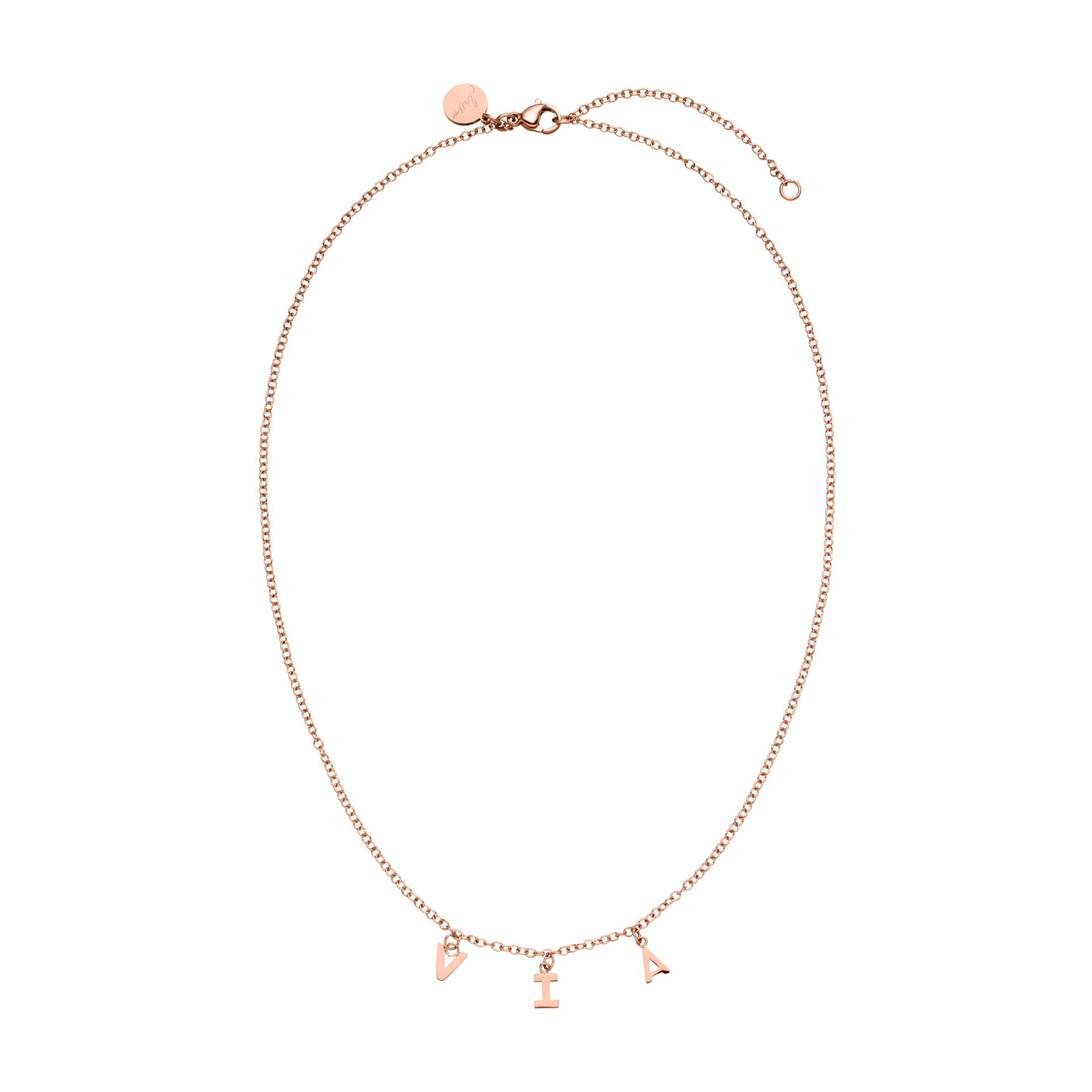 Roségoldene Kette mit Buchstabenanhängern, elegant und feminin – PURELEI.