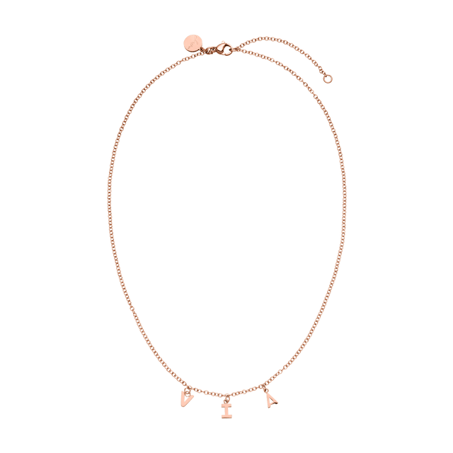 Roségoldene Kette mit Buchstabenanhängern, elegant und feminin – PURELEI.