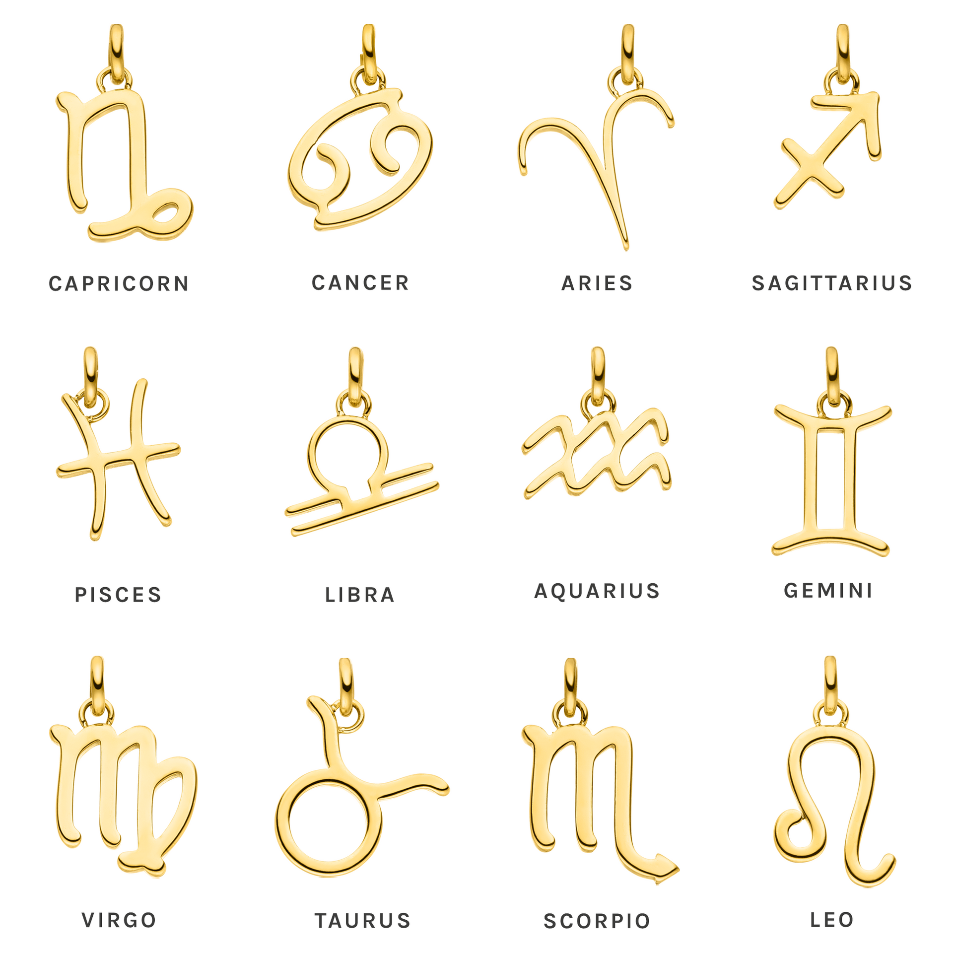 PURELEI Waage Zodiac Charm in 18K Gold, feines Edelstahl-Design, elegant und zeitlos für Sternzeichen-Liebhaberinnen.
