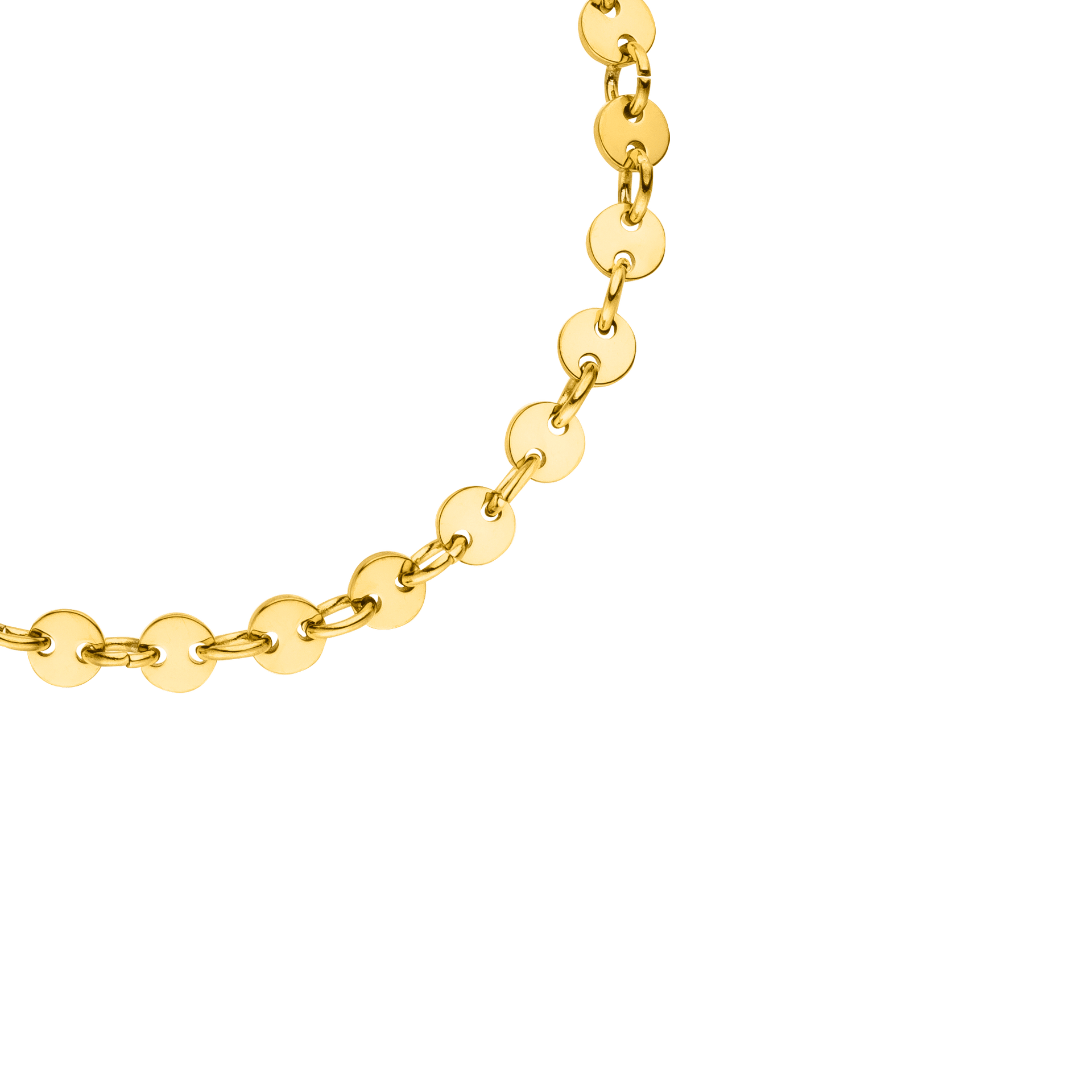 Goldene Kette mit runden Elementen, elegant und modern, von PURELEI.