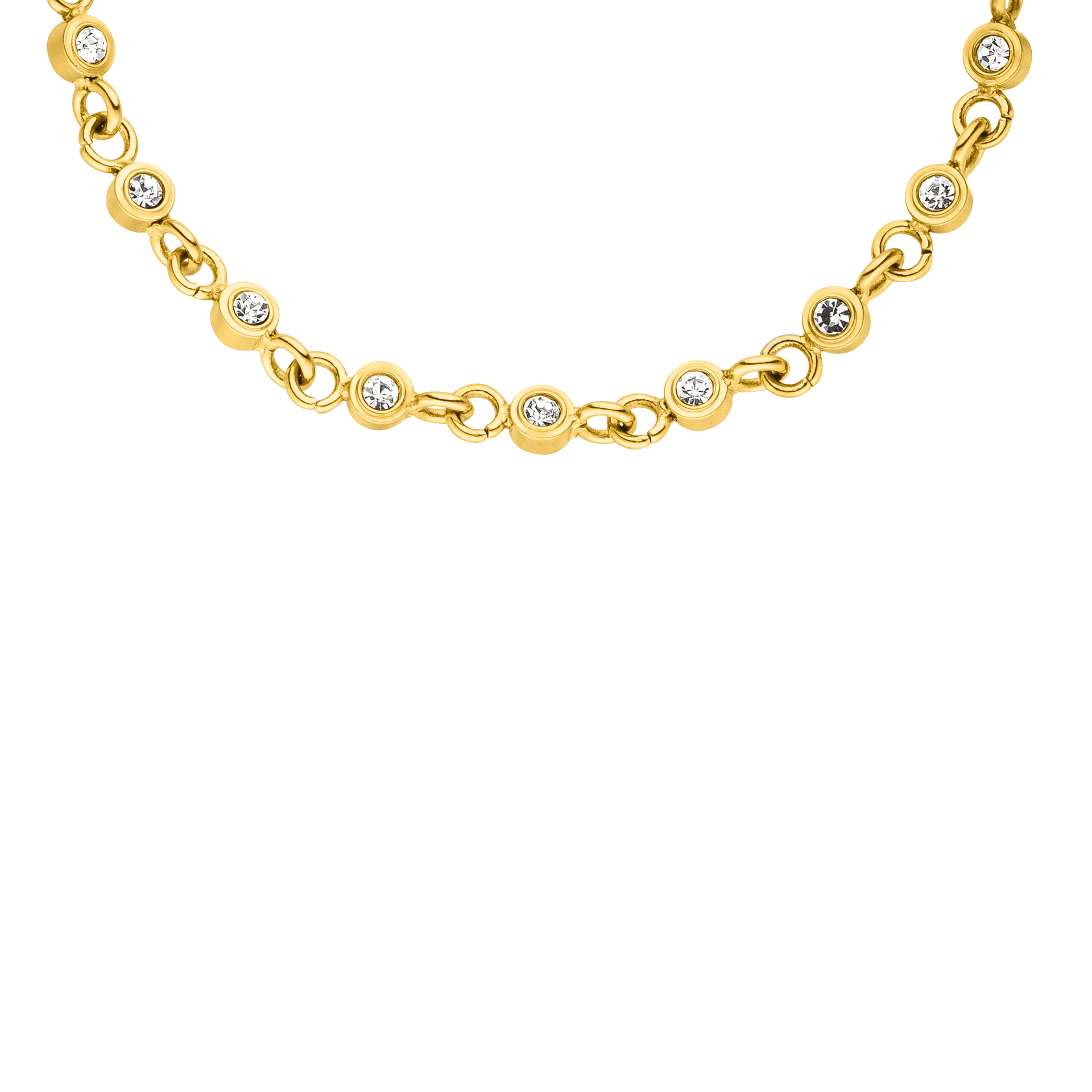 Goldene Kette mit funkelnden Zirkonia von PURELEI, elegant und strahlend.