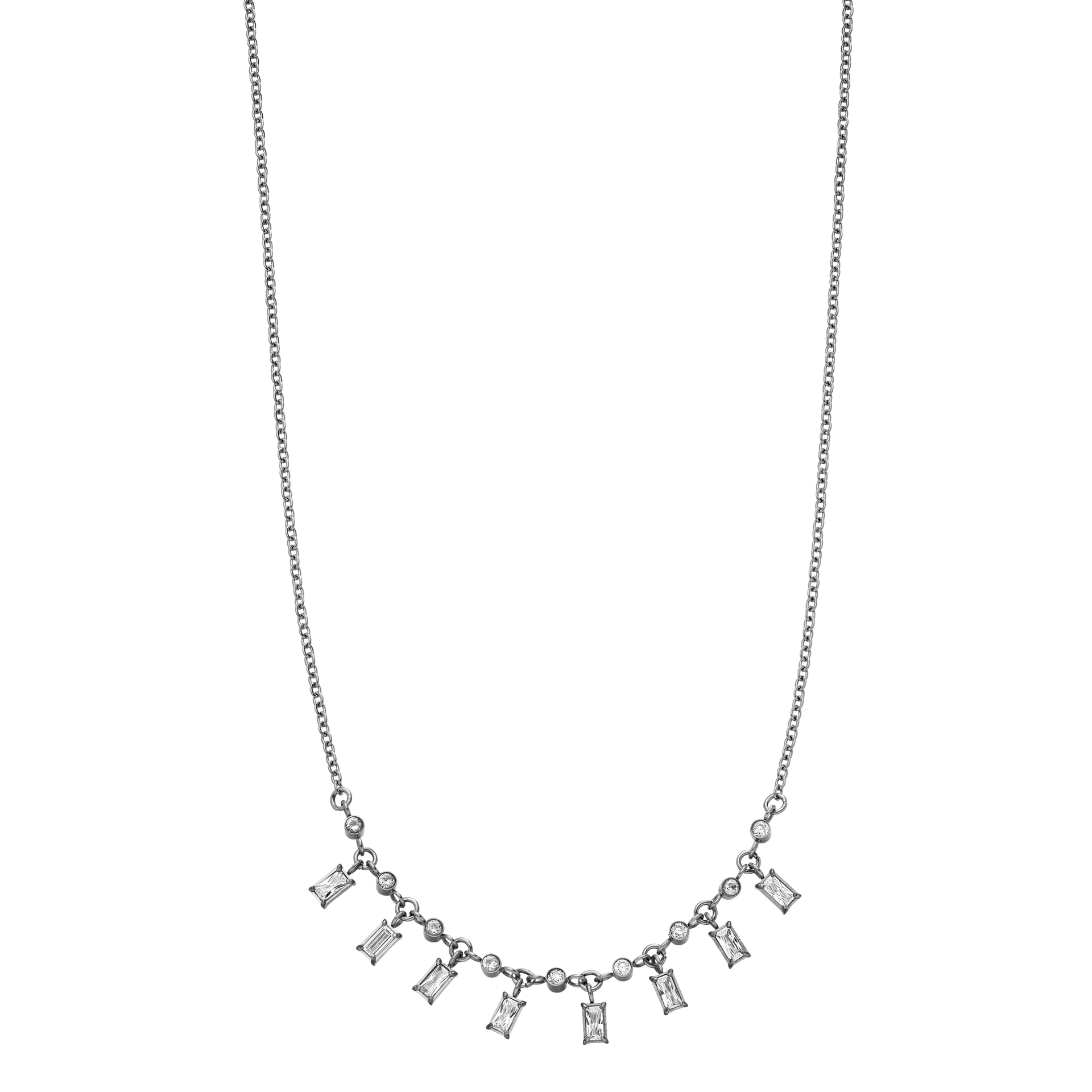 PURELEI Shine Bright Kette in Silber mit klaren Zirkonia-Steinen – elegant, nickelfrei, inspiriert von Aloha-Spirit.