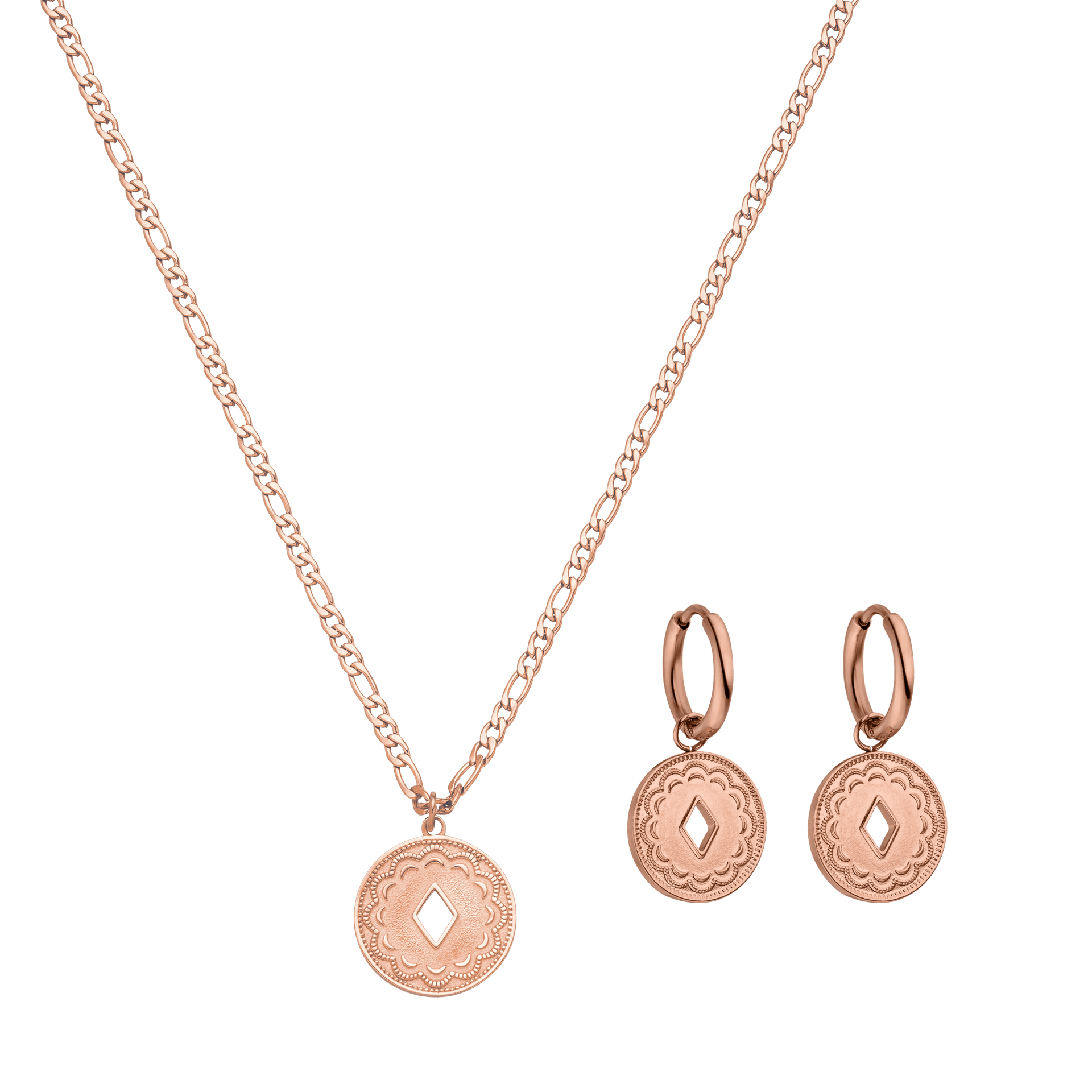 Roségoldenes Schmuckset von PURELEI mit filigranem Design und eleganter Ausstrahlung.