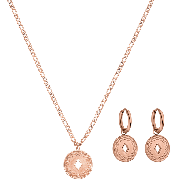 Roségoldenes Schmuckset von PURELEI mit filigranem Design und eleganter Ausstrahlung.